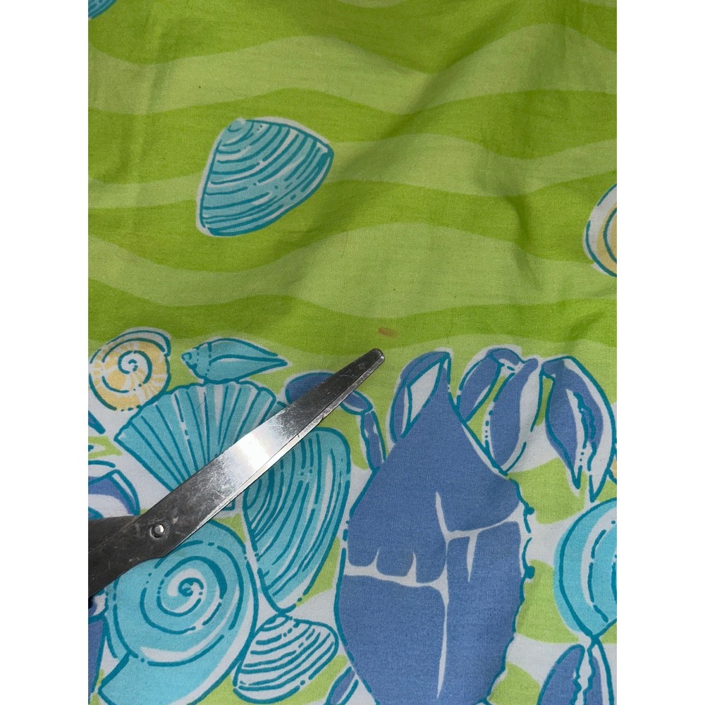 Lilly Pulitzer Green Reversible Coastal Shell Crab Fish‎ Print Cotton Wrap Skirt - Picture 4 of 10